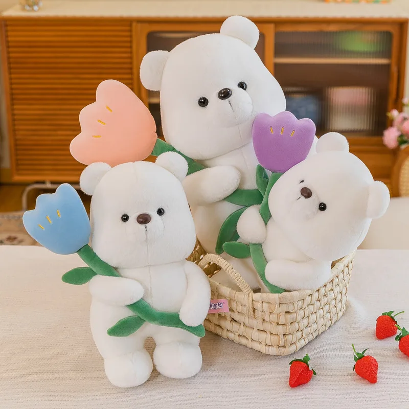 여자 친구용 튤립 곰 봉제 인형, 발렌타인 데이 선물, 신제품