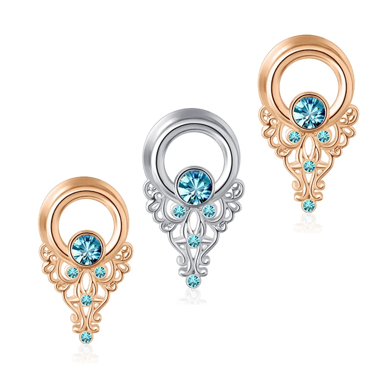 

Женские серьги-туннели из нержавеющей стали, с подвеской