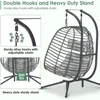 Hammocks, 2 Person Hanging Egg Chair with Stand for Outdoor, Hand Made Rattan Wicker Double, Hammocks 5