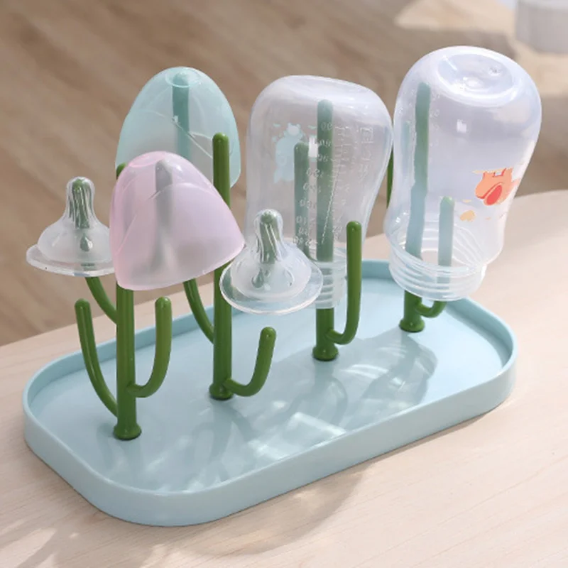 New Cute Baby Bottle Drying Rack Solid Color Baby Feeding Bottle Drain Rack Holder Feeding Stuff