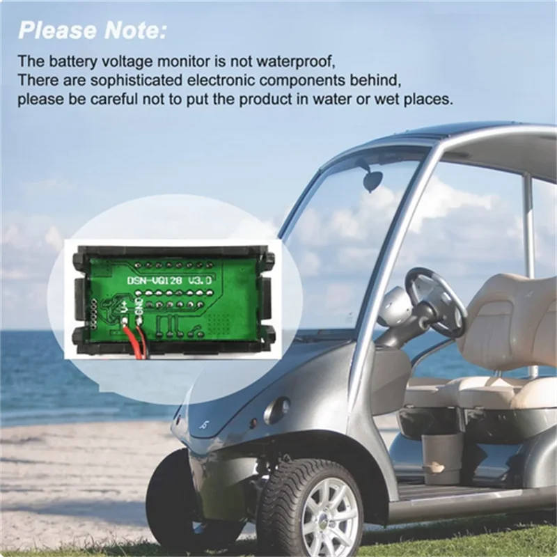 Battery Tester 12V 24V 36V 48V 60V Car Battery Charge Level Indicator Lithium Battery Capacity Meter Display LED Voltmeter