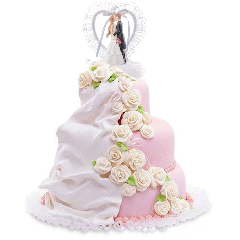 Bride And Groom Figurines Cake Toppers Resin Doll Wedding Cake Topper Figurine Valentine's Day Engagement Decor Anniversary Gift