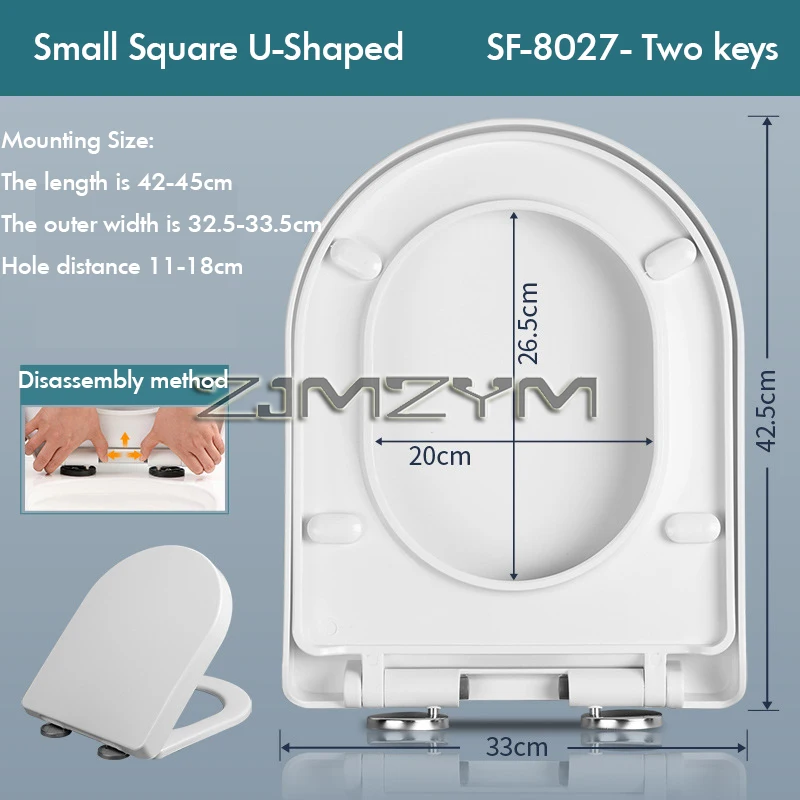 Toilet Seat Cover Household Universal Toilet Lid U/V Shaped Thickening Slow Drop Seat Cover Accessories