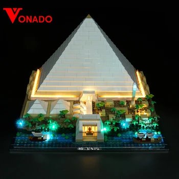 VONADO LED Light Kit For 21058 Great Pyramid Building Blocks Set (NOT Include the Model) Bricks Toys For Children