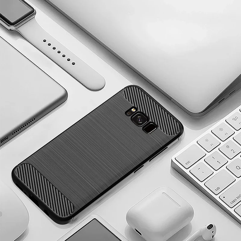 삼성 갤럭시 S8 케이스 실리콘 TPU 범퍼 탄소 S 라이트 럭셔리 커버 삼성 갤럭시 S8 라이트 G9500 G950F Funda