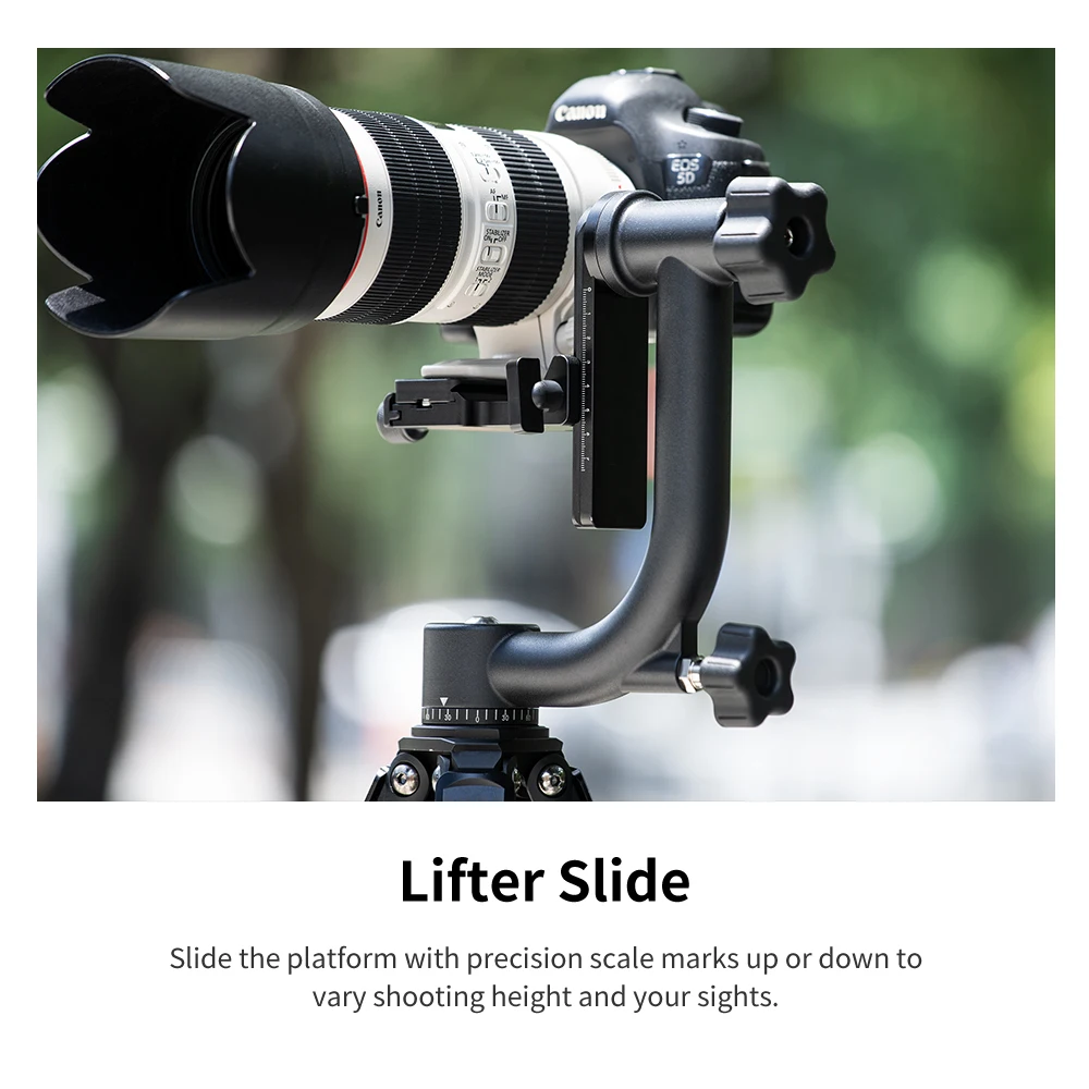K&F Concept Tripod Head Aluminum Alloy 360 Degree Panoramic Gimbal Bird Tripod Head 1/4 Standard Quick Release Plate