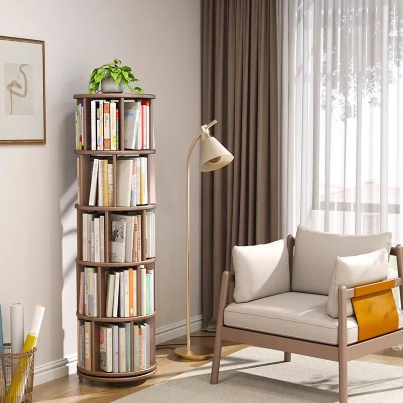 Vertical Vintage Rotating Bookcase Miniature Wood Miniature House Rotating Bookcase Storage Mueble De Cuarto Room Furnitures