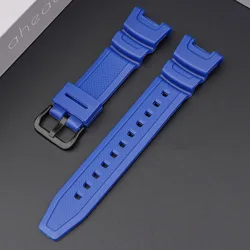 Versatile Black Resin Sport Watch Strap - Waterproof Rubber Replacement Wristband - Casio SGW - 100 (Dark blue black)