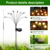 LED Solar Powered Firefly Lights Outdoor Waterproof Garden Lights for Outside Yard Backyard Patio Pathway Christmas Decor Light 5