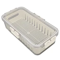 Réfrigérateur hermétique pour la cuisine et la salle à manger, stockage des aliments frais, BEAUCOUP l'horloge, multifonctionnel, réfrigérateur avec intérieur de proximité, bac à légumes 1