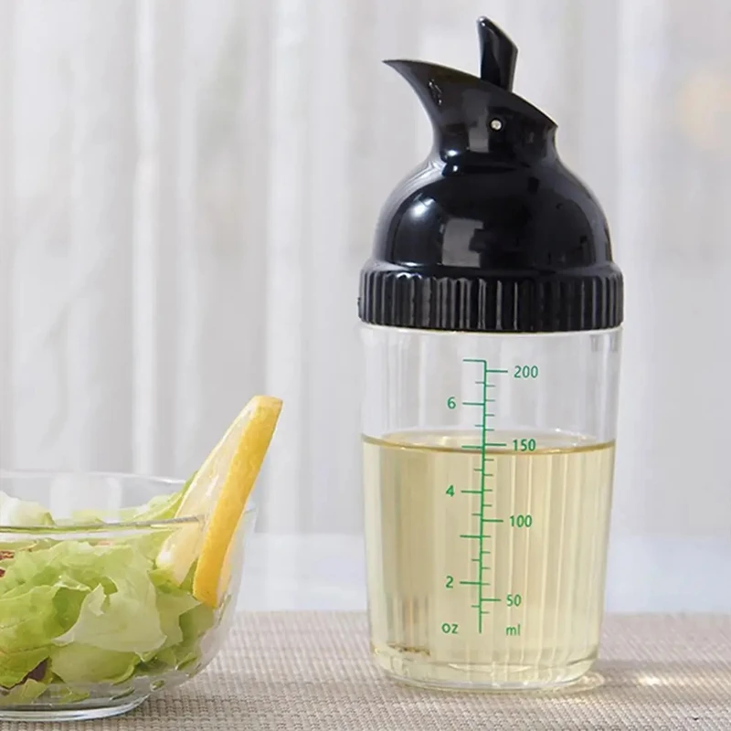 Description Picture 6 of itemSalad Dressing Shaker 200ML Oil Bottle Easy Grip Sauces Dispenser Bottle Container With Scale Leakproof Mixer Kitchen Seasoning