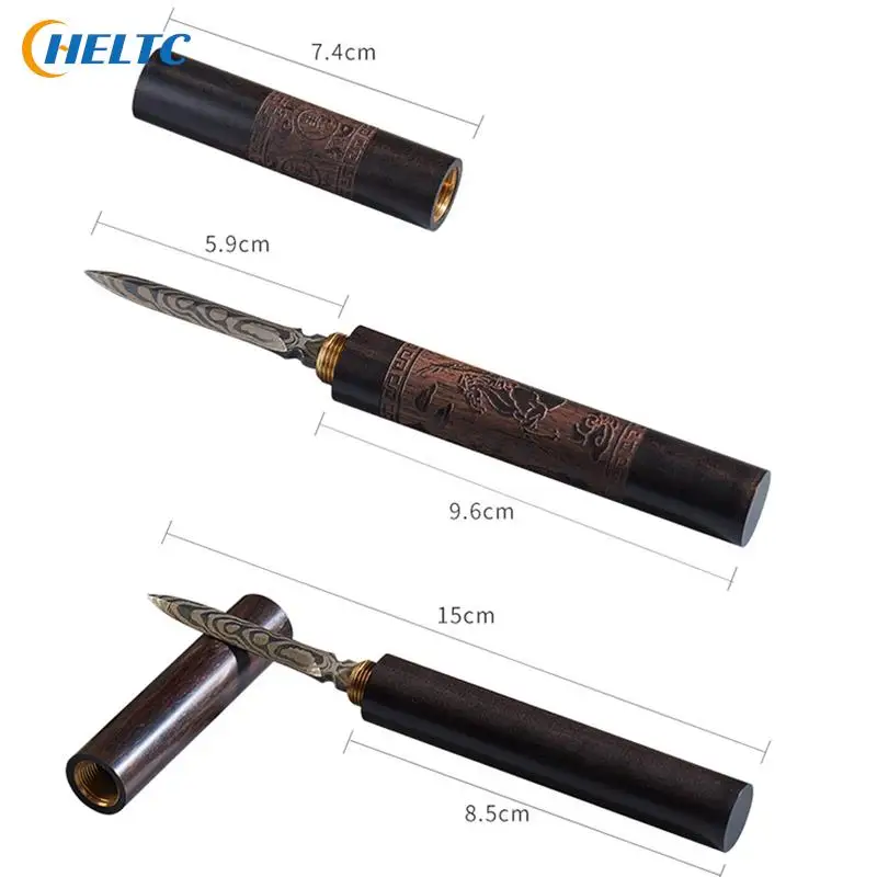 Tea Knife Needle Pick Stainless Ebony Chinese Puer Tea Needle Cutter Damascus Knife Pick Wooden Handle Teaware