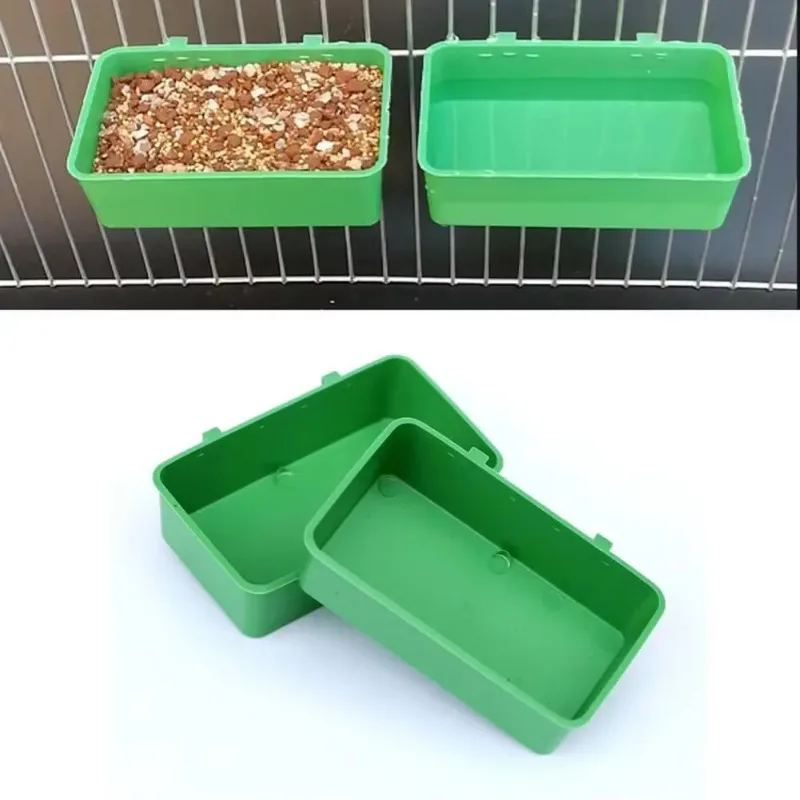Cage Feeder Bird Food Box Hanging Feeding Box Parrot Bath Tub Essential Accessories for Bird Cage Hygiene Food