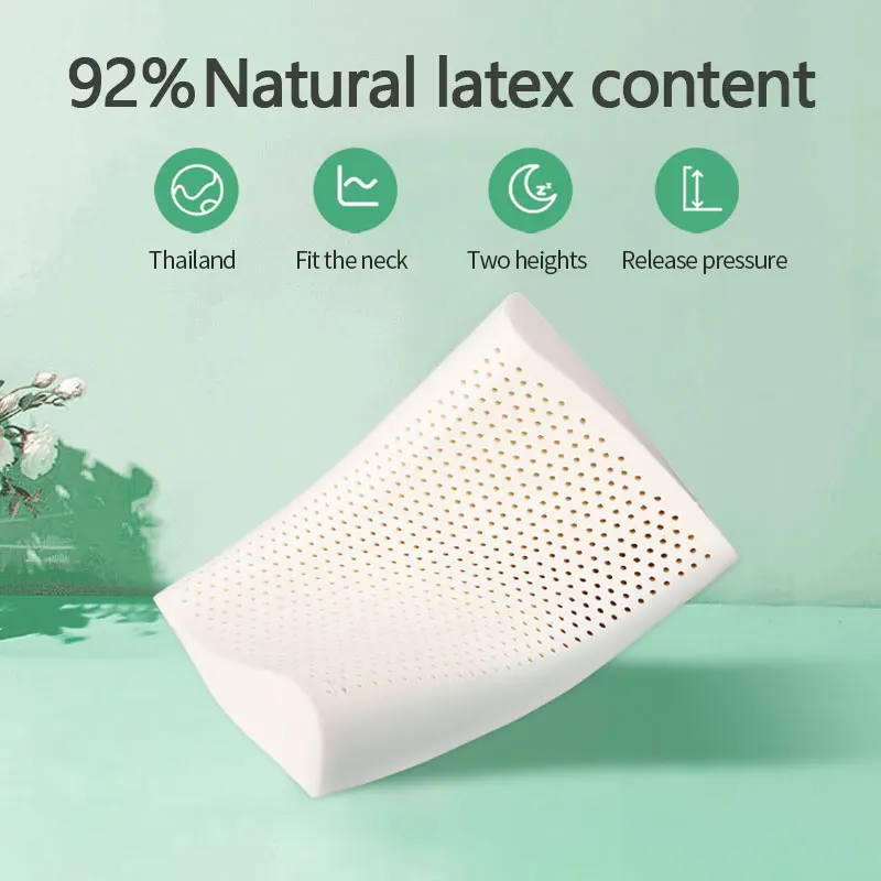 Almohada Ortopédica De Contorno De Látex Natural 60x40 Cm – Hipoalergénica Para Un Descanso Sin Dolores De Cuello