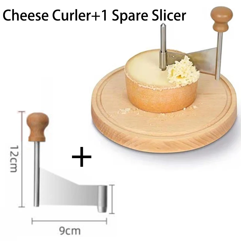 Wood Cheese Curler with 10pcs Replacement Cheese Slicer Wires Spin Cheese  Wheel Chocolate Multifunctional Shredder Cheese Tools - AliExpress