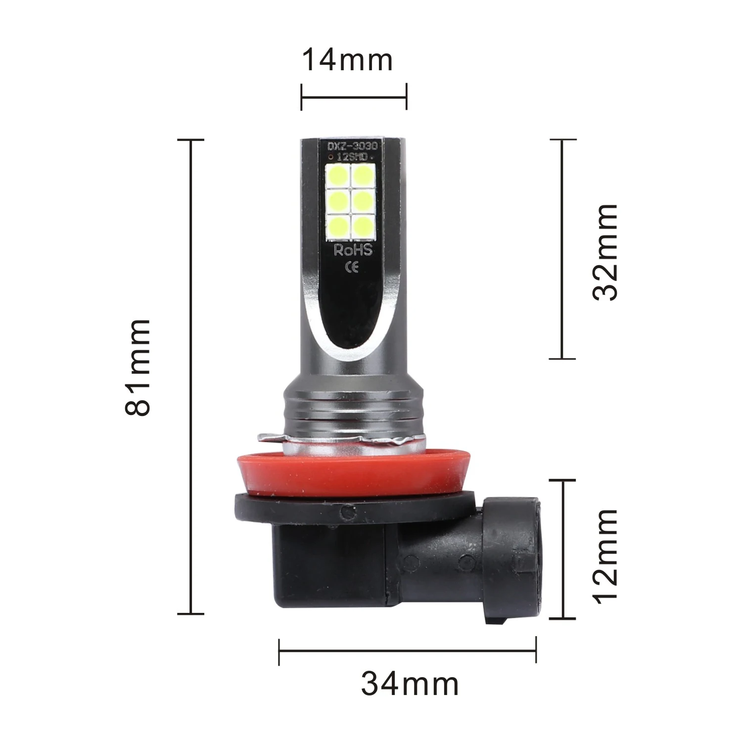9005 HB3 9006 HB4 H8 H9 H1 H3 Led H11 Car 3030 LED Fog Headlight Bulbs 6000K White Auto Fog Lamp Day Running Light 2Pcs