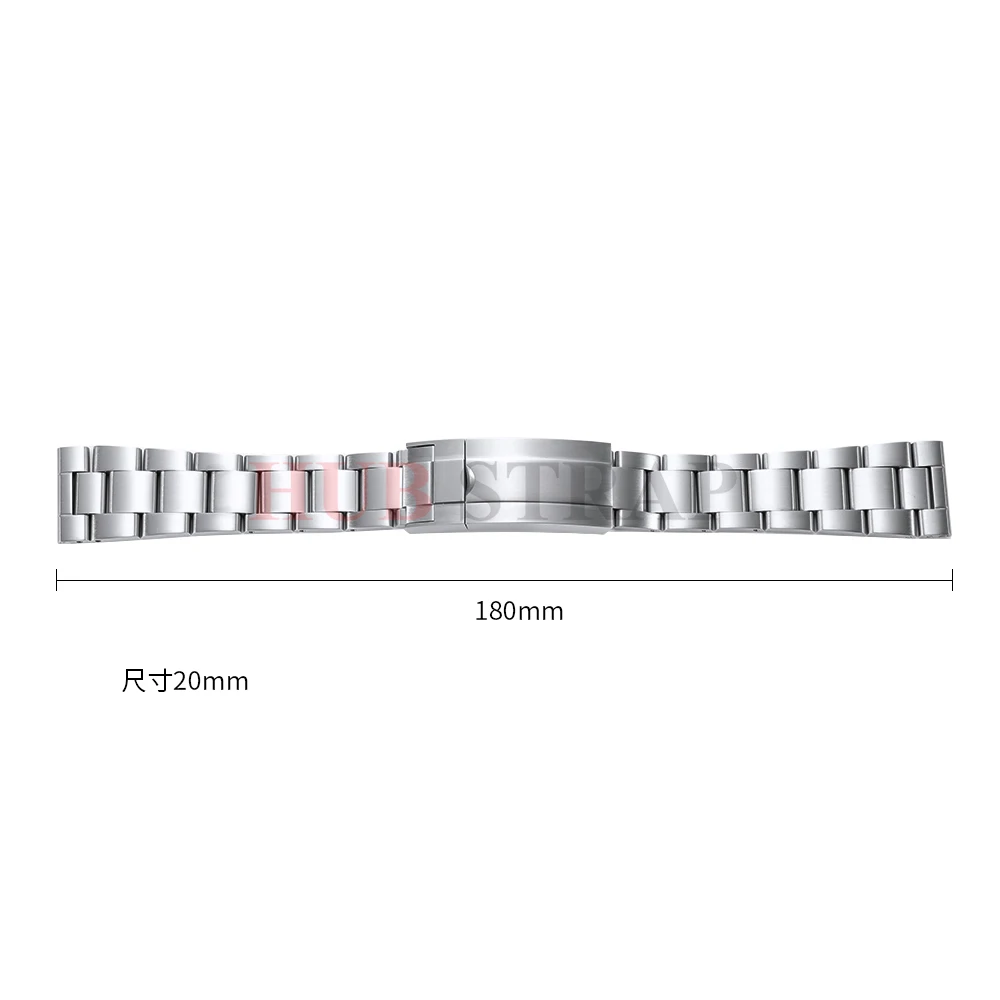 Curved End Stainless Steel Watch Band Bracelet