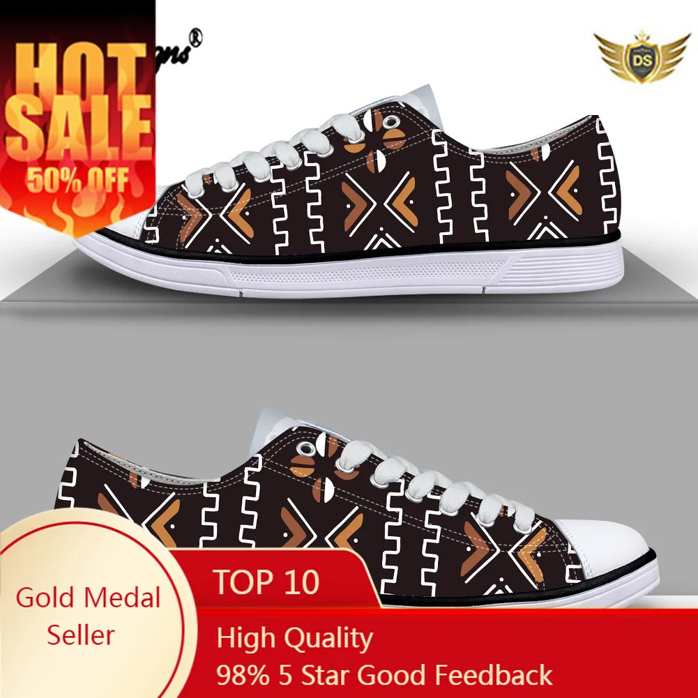 

New Outdoor Fashion Casual Canvas Non-slip Wear-resistant Breathable Sneaker Afro Bogolan Tribe Prints Flats