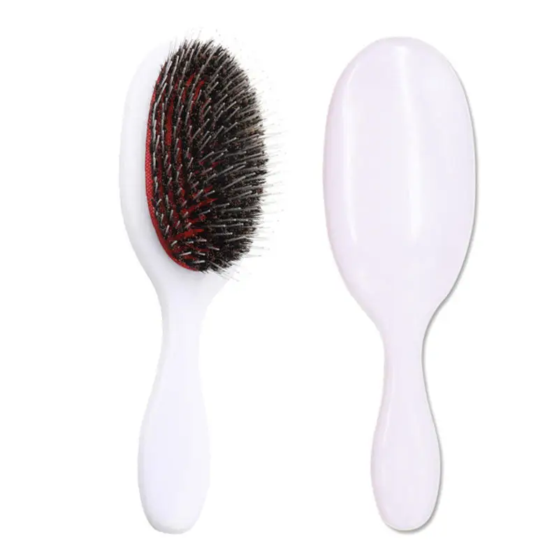 타원형 멧돼지 강모 나일론 헤어 빗, 미니 정전기 방지, 두피 마사지 빗, 살롱 헤어 브러시, 스타일링 도구
