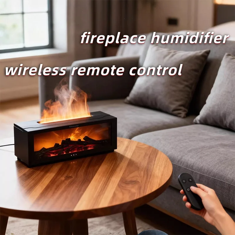 Fireplace imitation flame humidifier home bedroom colorful atmosphere lamp high-value essential oil aromatherapy machine 4