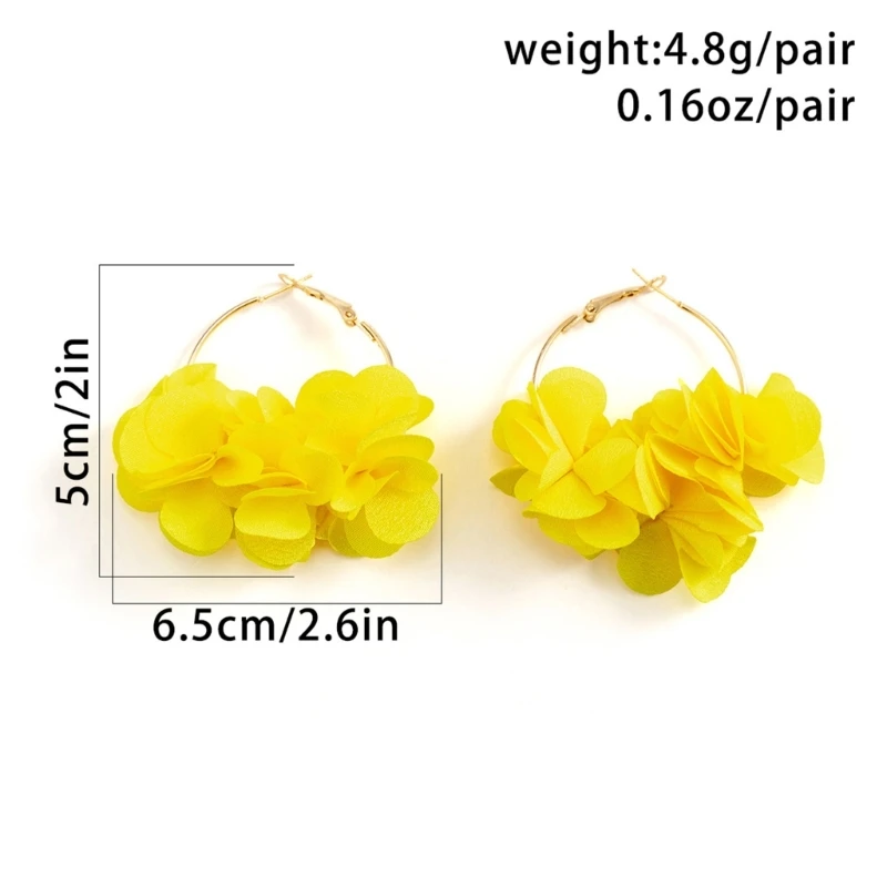 Flower Earrings Hanging Dangle Earrings Flower Dangle Drop Earrings Elegant Jewelry Accessories Rose Petal Flower Line for Girl