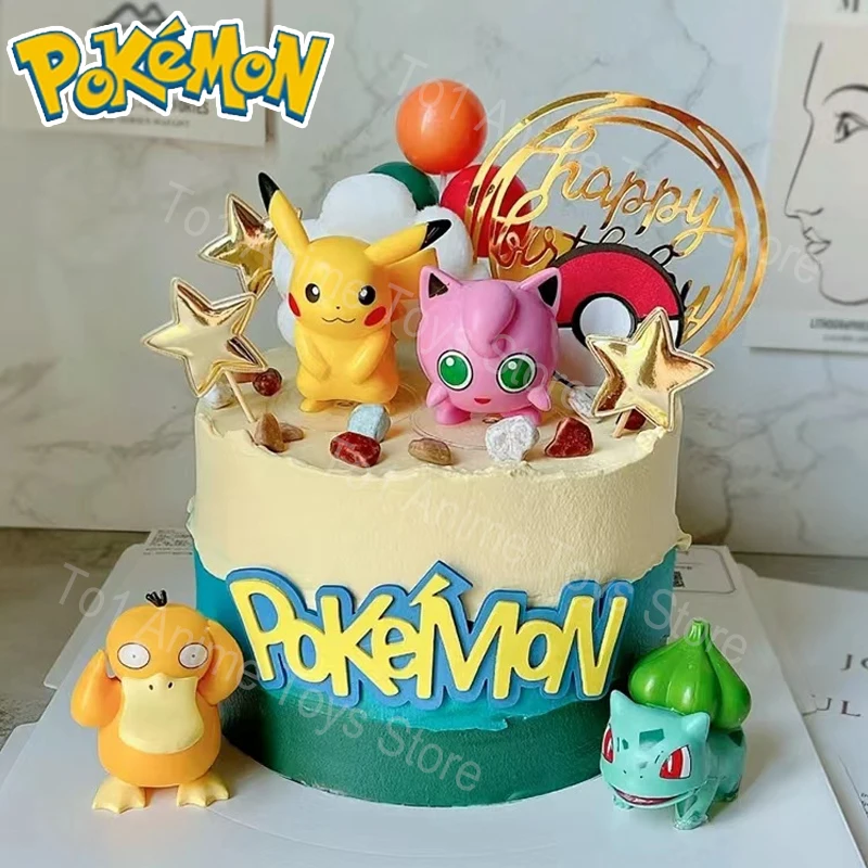 Pokémon anime Pikachu theme Kawaii birthday party banner cake insert flag  sign party supplies decor Pokémon decor gift kids toys - AliExpress