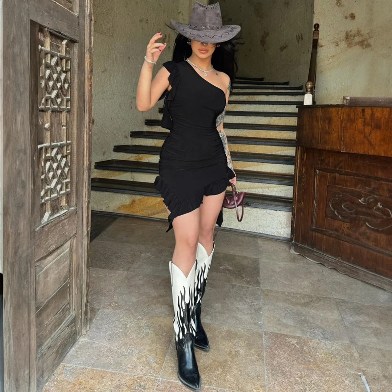 

Женская накидка на купальник, зеленое пляжное платье, Новинка лета 2024, соблазнительная накидка без рукавов с косой лямкой на шее, короткая Асимметричная однотонная накидка