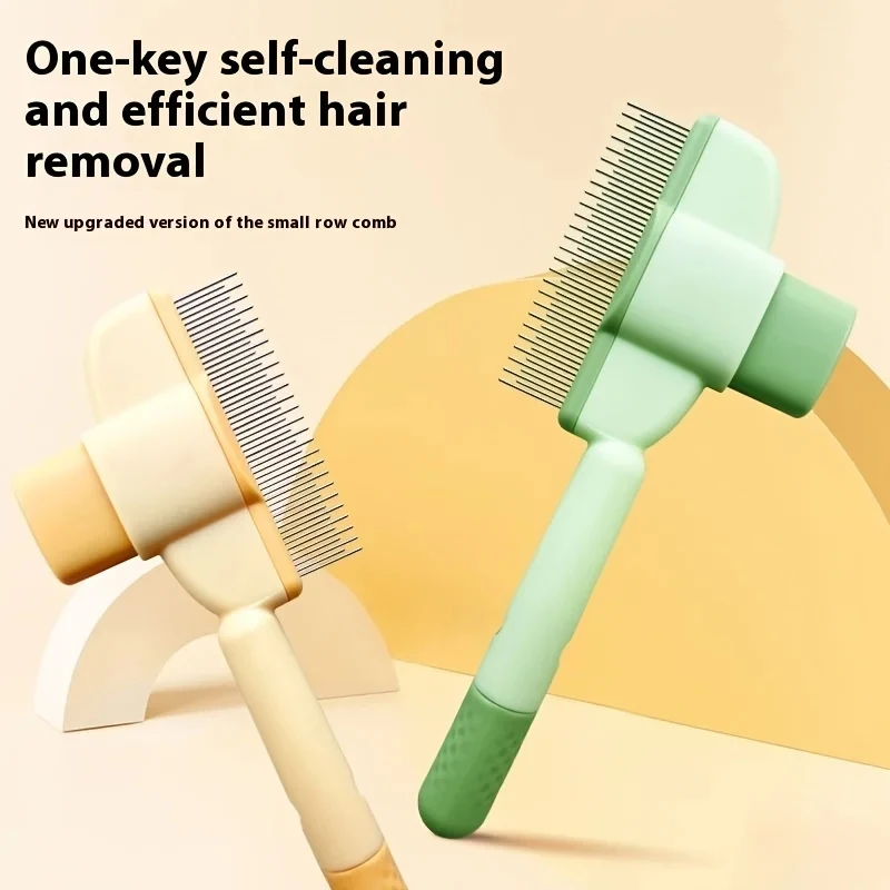 Self-Cleaning Stainless Steel Pet Grooming Brush for Cats & Dogs - One-Click Hair Removal Comb for Long & Short Hair, Durable Ba 3