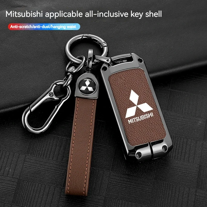 

Car TPU Zinc Alloy Key Case Bag For Mitsubishi Triton Colt L200 Car KeyChain Car Metal Key Shell Interior Decoration Accessories