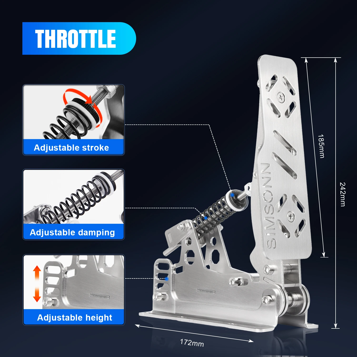 Sim Racing Pedals PC SimRacing Pedals Pressure Sensor Pedal Racing Simulation compatible with logitech g29 G27 sim racing cockpit simulator