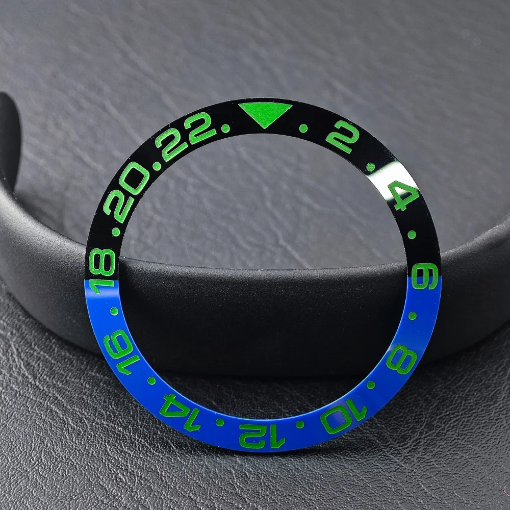Men's Watch Replacement Bezel Insert with Tilted Ceramic and Carbon Fiber Texture