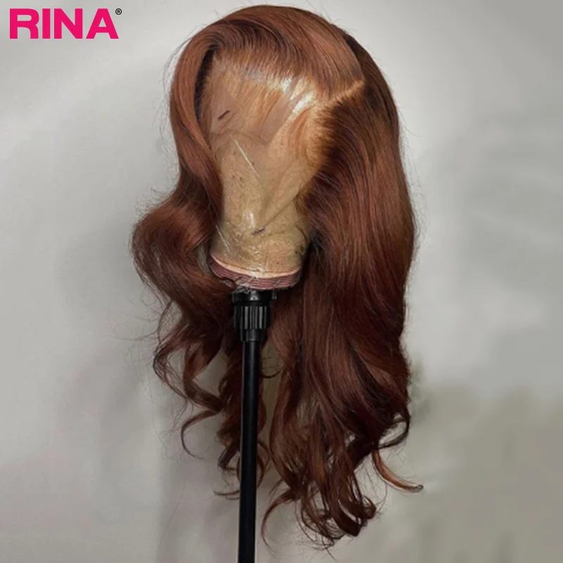 13X4 13x6 Transparent Lace Wig Brown Highlights Body Wave Human Hair 5x5 Lace Closure Chocolate Brown Front Wig Pre Plucked