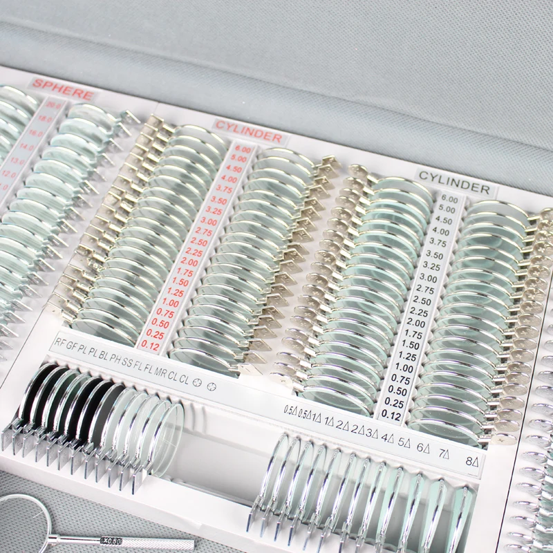 266 Trial lens set Optometry trial lens case Metal rim Aluminium case