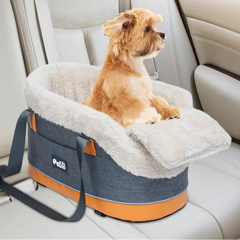 

Dog Booster Seat Dog Car Seat Center Console Pet Safety Seat Dog Cat Travel Bag With Straps Storage Pocket Carrier For Small Dog