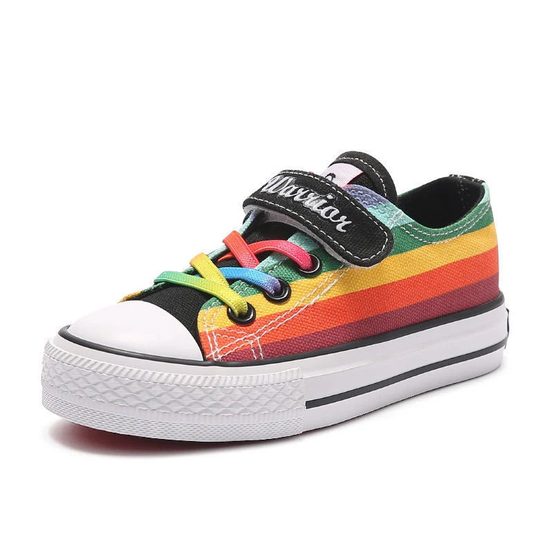 Kids Shoes for Girl Autumn New Children's High-top Canvas Shoes Casual Wild Boys Sneakers Girls Rainbow