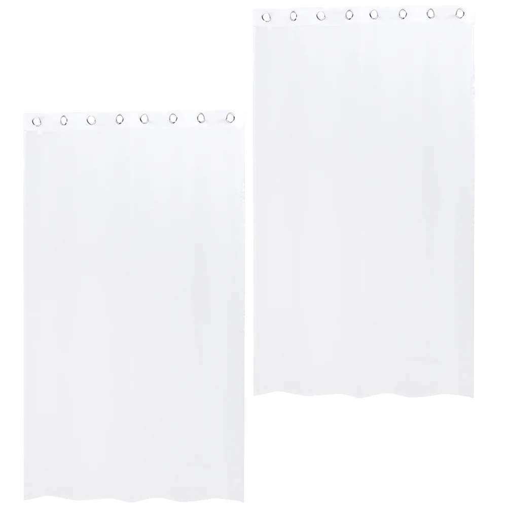 

2Pcs Breathable Terrace Curtain Polyester Outdoor Curtain Multi-functional Pavilion Curtain