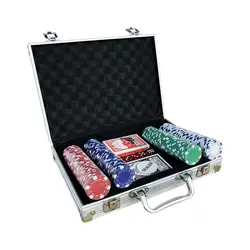 200 Piece Poker Chip Set - 11 Gram Texas Holdem Game Set With Pokers Bargaining Chips Dices Aluminum Case For Entertainment Gam