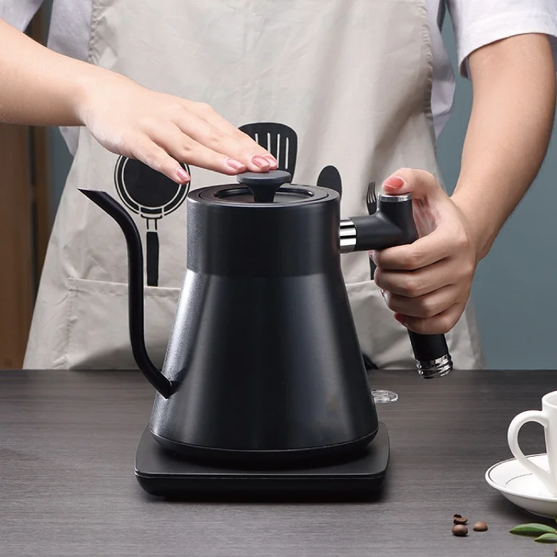 Gooseneck Electric Kettle Temperature Control Pour Over Coffee Tea  Percolators 304 Stainless Steel Hot Water Boiler Heater 220V - AliExpress