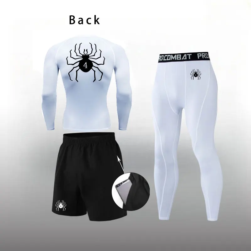 

Anime Hunter X Hunter Compression Set Sports Men's Training Long-sleeved Shirt Phantom Troupe Spider GYM Trousers 3 Piece Set