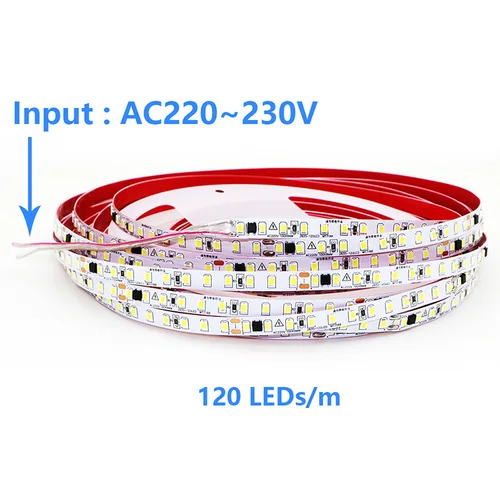600 LED 스트립 2835 120LEDs/m 홈 램프 스트립, 레드 아이스 블루 그린 옐로우 핑크, 유연하고 커팅 가능한 소프트 램프 바, AC220V, 230V, 5M 2