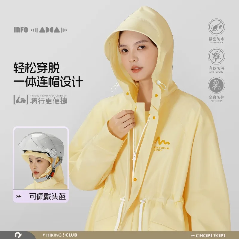 여성용 전신 방수 긴팔 레인 재킷 바람막이 성인 야외 사이클링 자동차 운전용 레인코트 방풍 레인 판초