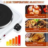 Cuisinière électrique à 5 vitesses 1000W, plaque chauffante, brûleur en fer, cuiseur de cuisine domestique, chauffe-café, appareils ménagers 5