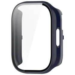 Durable Tempered Glass & PC Smart Watch Protective Case with Screen Protector Cover Film for Redmi Watch5 Lite (Dark Blue)