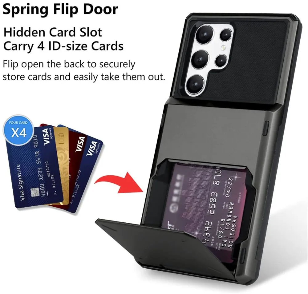 Samsung S22 Ultra For Samsung Galaxy S22 Ultra Case S22 Plus S22+ Wallet Credit Card Slot Cover For Samsung S22 S 22 Plus Ultra