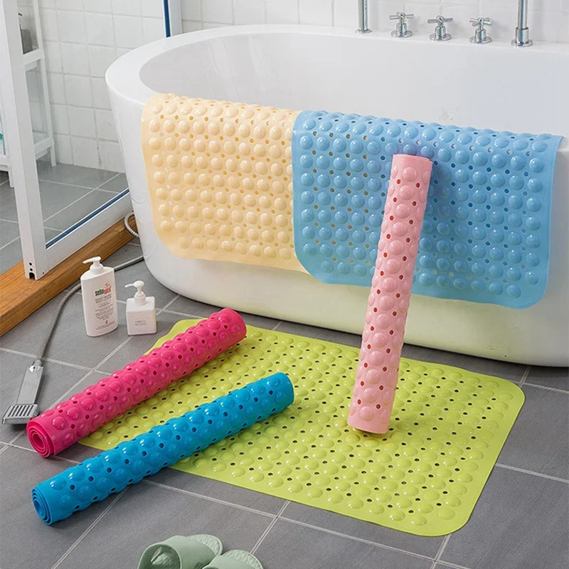 Extra Long Anti-Slip Bath Tub Mat – Transparent Antibacterial Shower Mat, Machine Washable for Kids & Seniors 6
