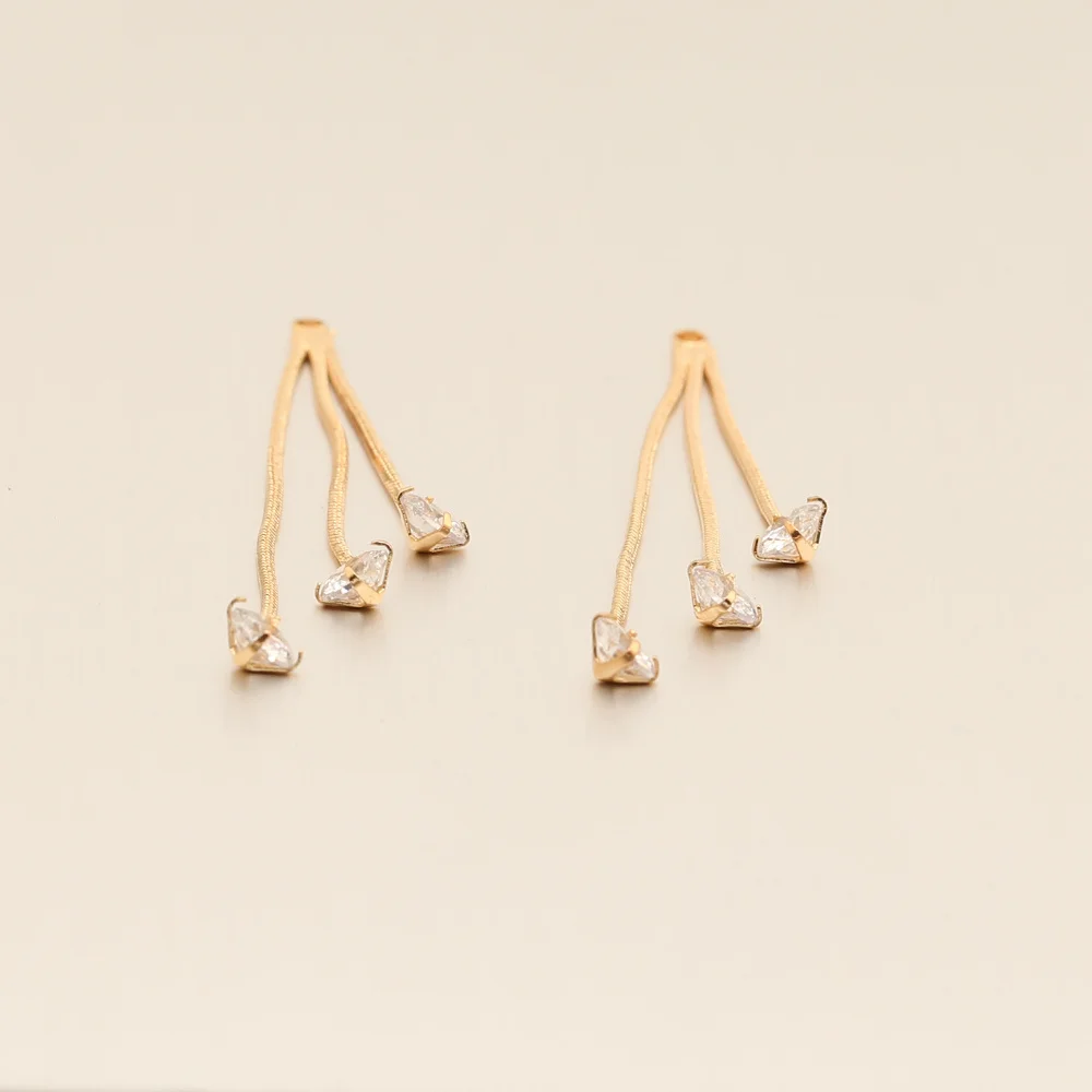 Cordial Design 30*58MM 20Pcs Jewelry Findings & Components/CZ Charms/Tassel Shape/Hand Made/Genuine Gold Plating/DIY Making - cordial