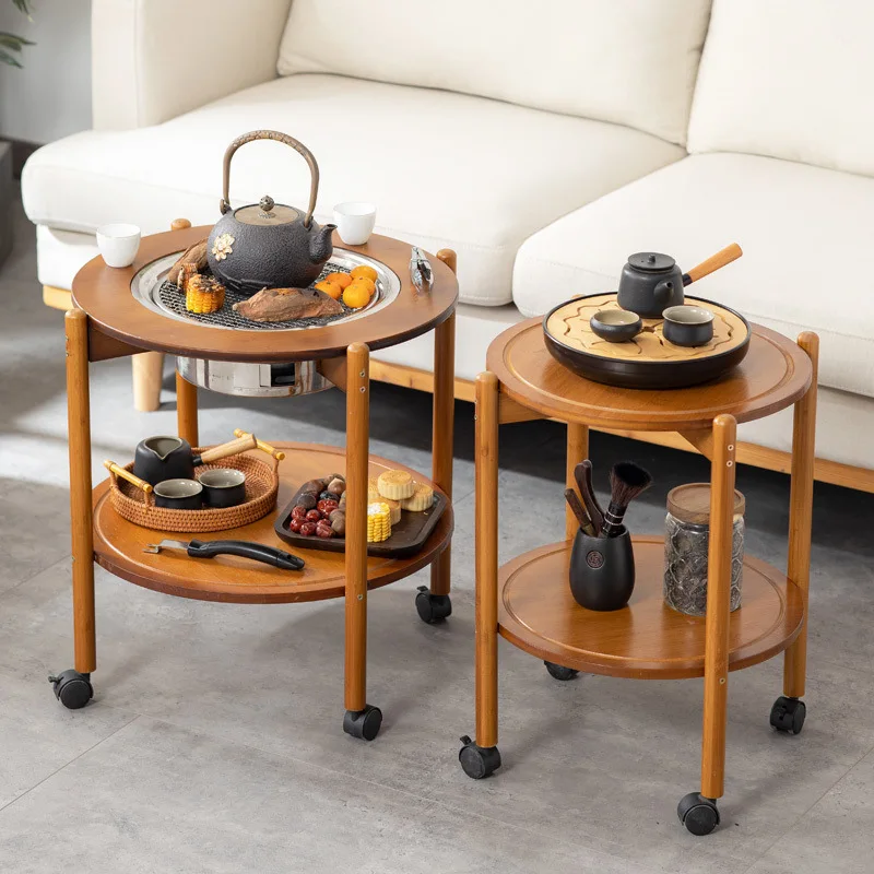 Multifunctional Stove Indoor Mobile With Cover Coffee Table Portable Charcoal Balcony Outdoor Grill Living Room Furniture G