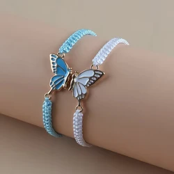 Elegant Handwoven Butterfly Couple Bracelets - Fashionable and Versatile Gift Set (A4)