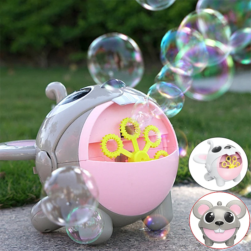ElectricBubbleMachineAutomaticCartoonMouseSoapBubbleBlower