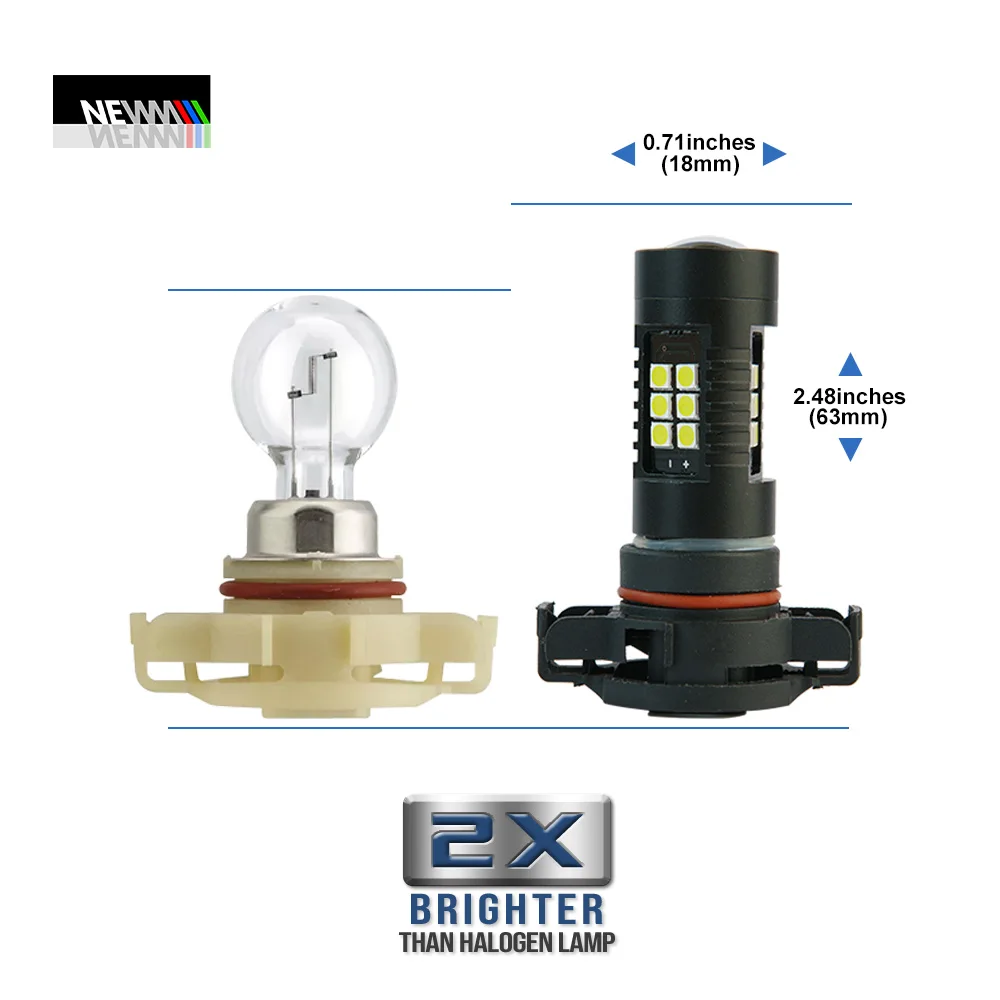 2 個 LED PSX24 PSX24W 2504 フォグランプ電球ジープグランド
